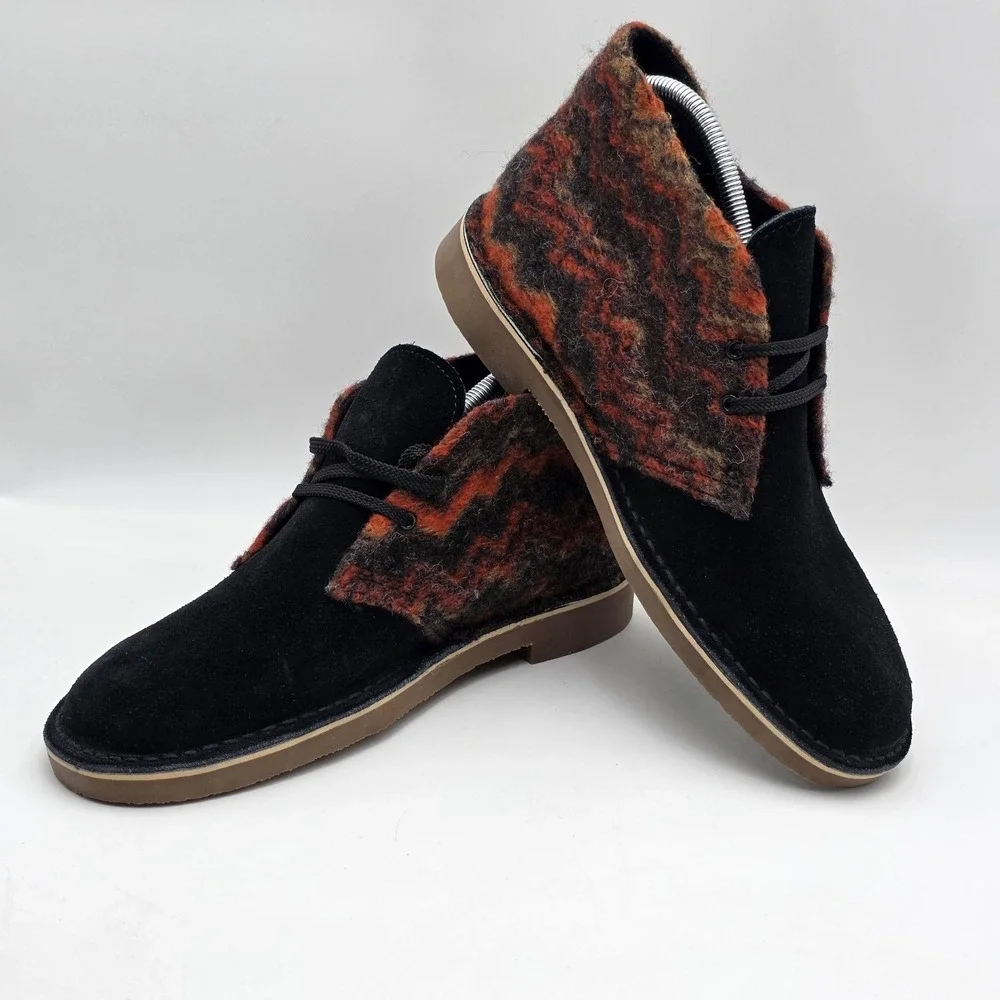 Clarks Bushacre 3 Men's Size 9 Black Suede Chukka Boot Lace-Up Casual Shoes